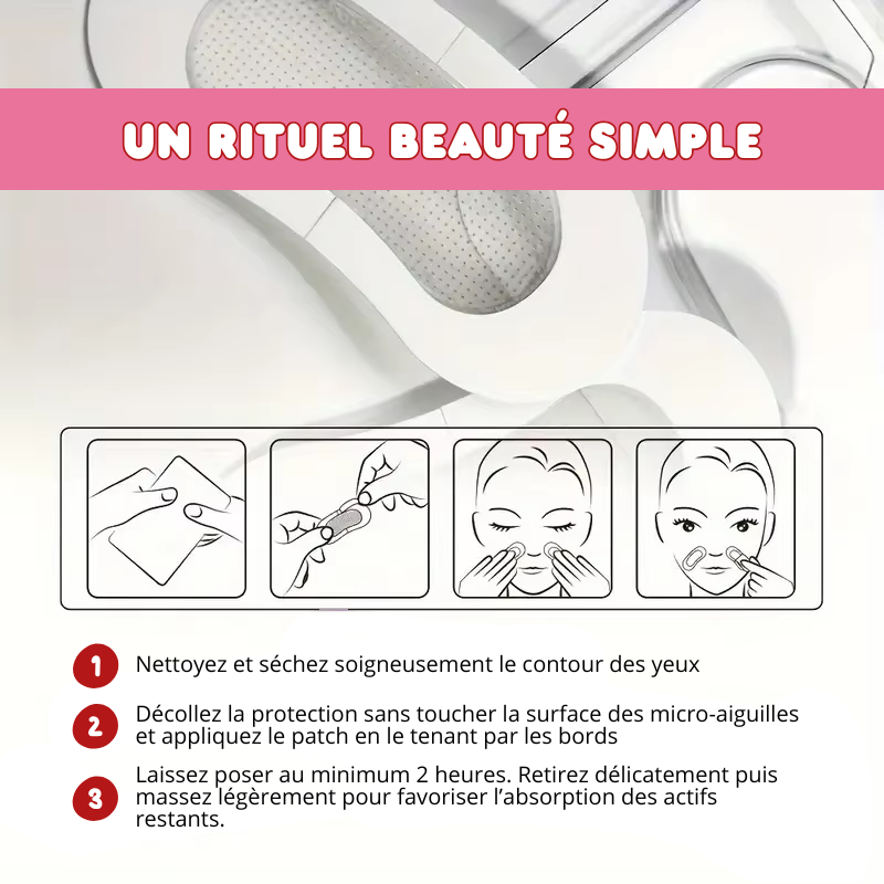 Lot de 4 Patchs pour Yeux Microneedling Réutilisables