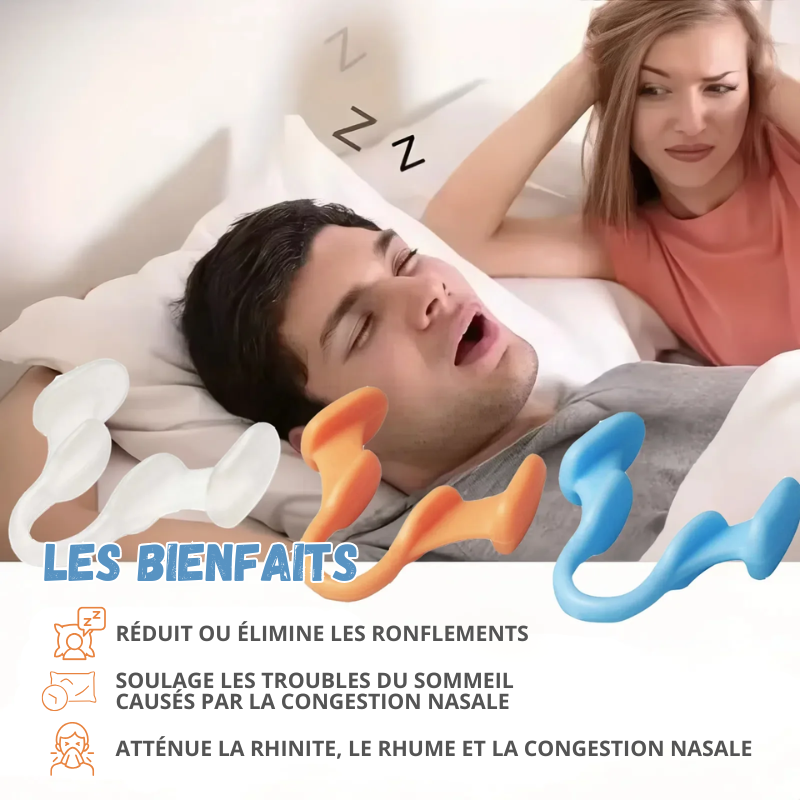 Lot de 4 Pince-Nez Anti-Ronflement - Sommeil de Qualité