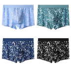 Lot de 4 Boxers en Soie Glacée à motifs