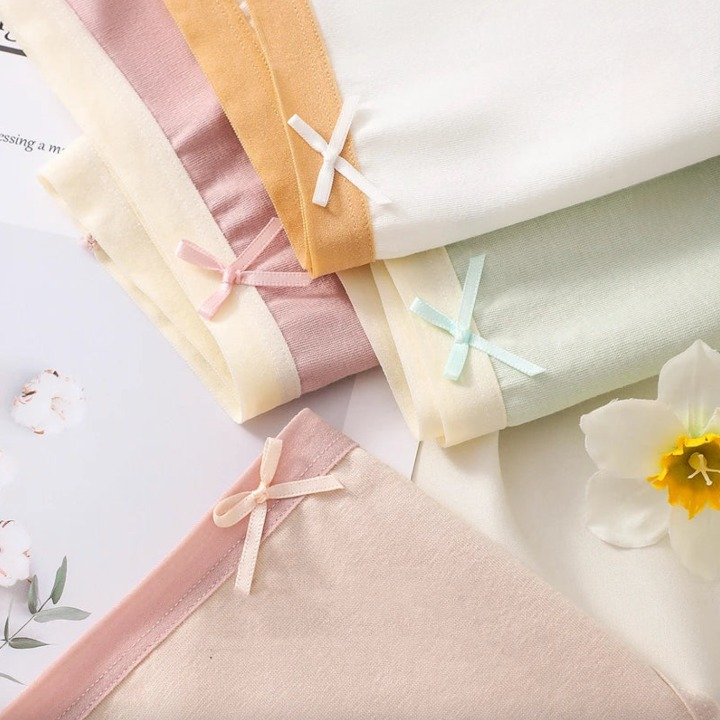 Lot de 7 Culottes en Coton respirant avec petit noeud