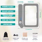Loupe Pliable Haute Définition 10 LEDs - Rechargeable