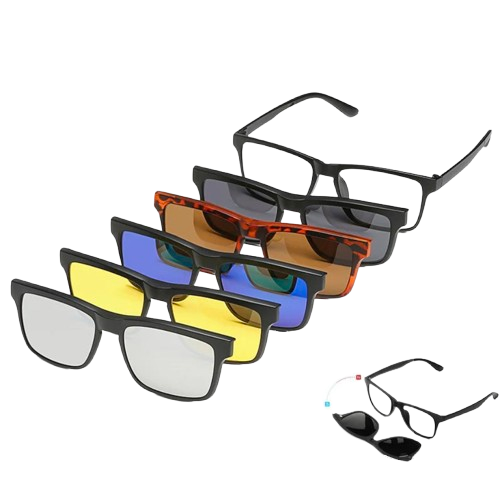 Lunettes 6 en 1 Polarisées à Clip Magnétique