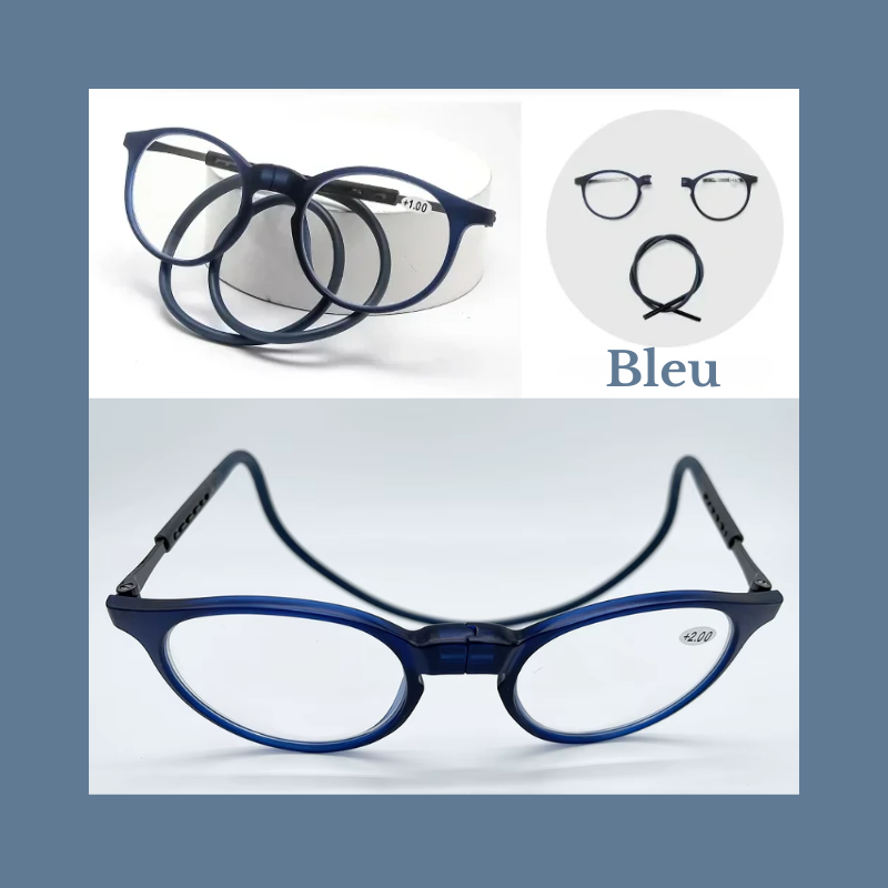 Lunettes de Lecture Fermeture Avant Magnétiques - Cordon Silicone Réglable