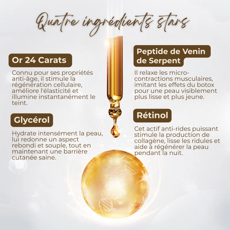 Masque OR 24K Anti-Rides Instantané - 1 ACHETÉ = 1 OFFERT