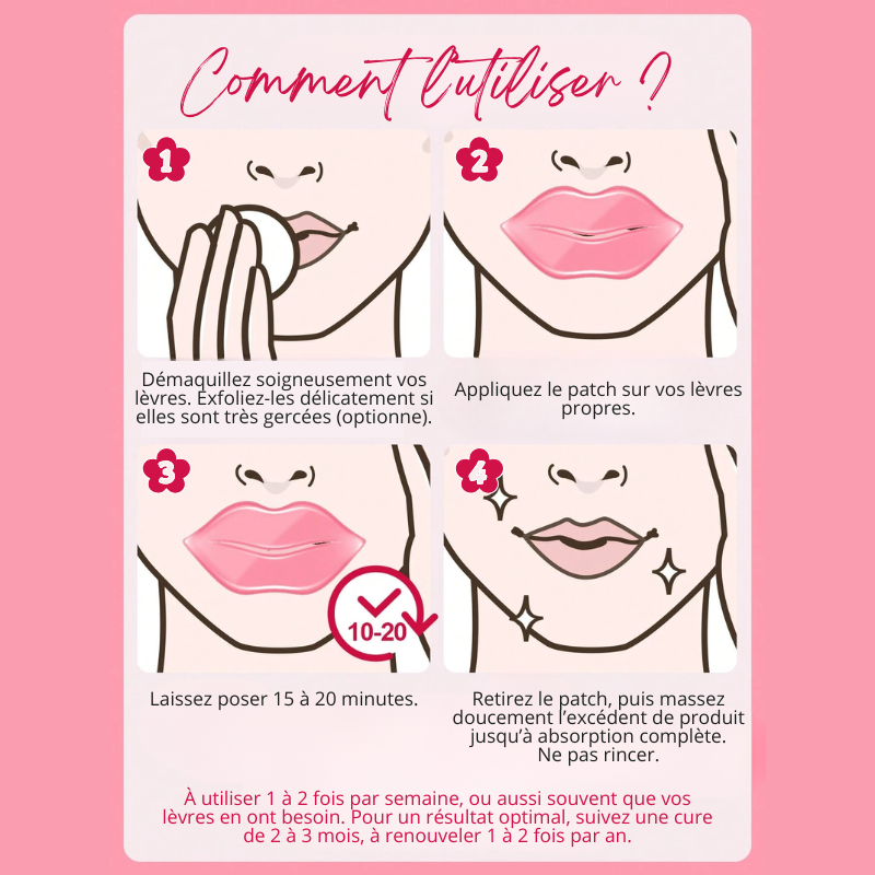 Masque pour les Lèvres Hydratants & Repulpants à la Vitamine - 20PCS