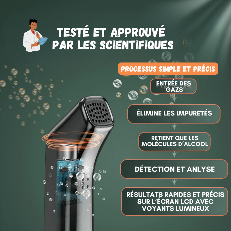 Mini Alcootest Hygiénique sans contact - Résultat EXPRESS