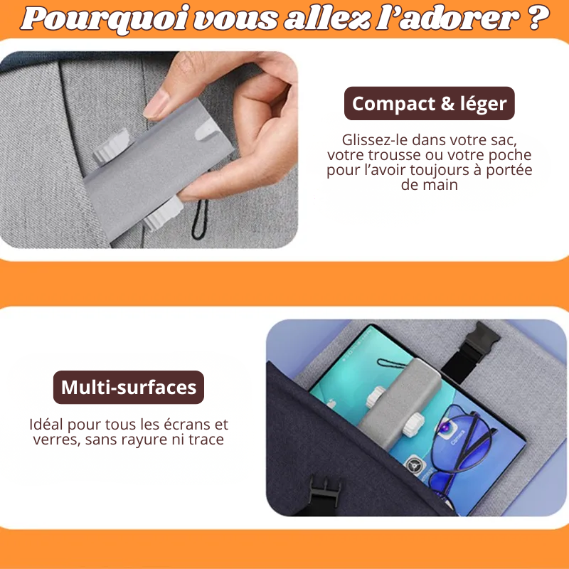 Mini Nettoyeur Spray de Lunettes & Écrans 3 en 1