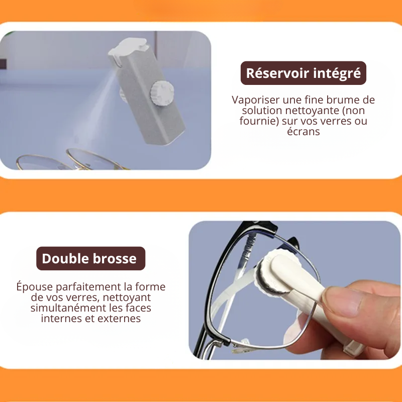 Mini Nettoyeur Spray de Lunettes & Écrans 3 en 1