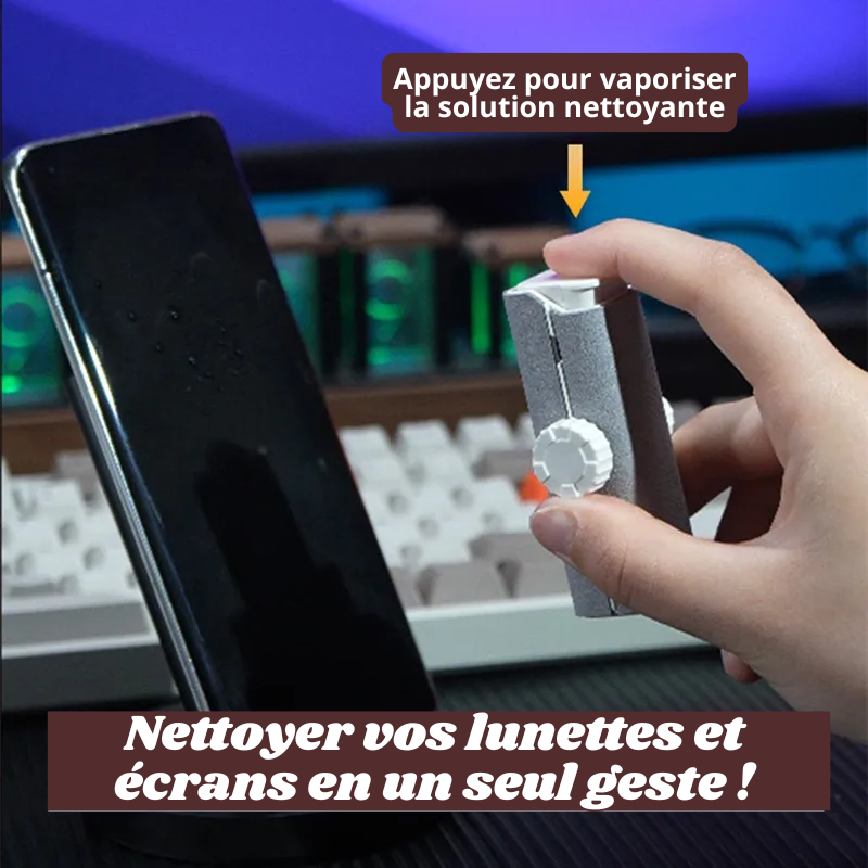 Mini Nettoyeur Spray de Lunettes & Écrans 3 en 1