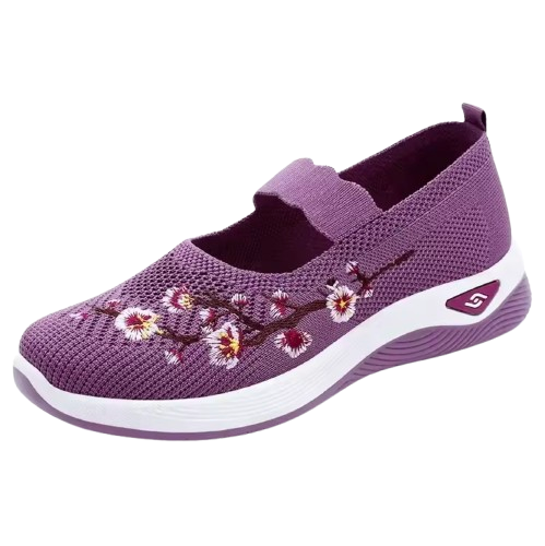 Mocassins en Maille avec Broderie Florale - Printemps