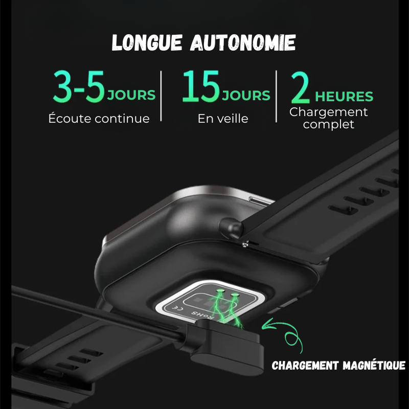 Montre intelligente connectée 2 en 1 avec écouteurs + Bracelet OFFERT