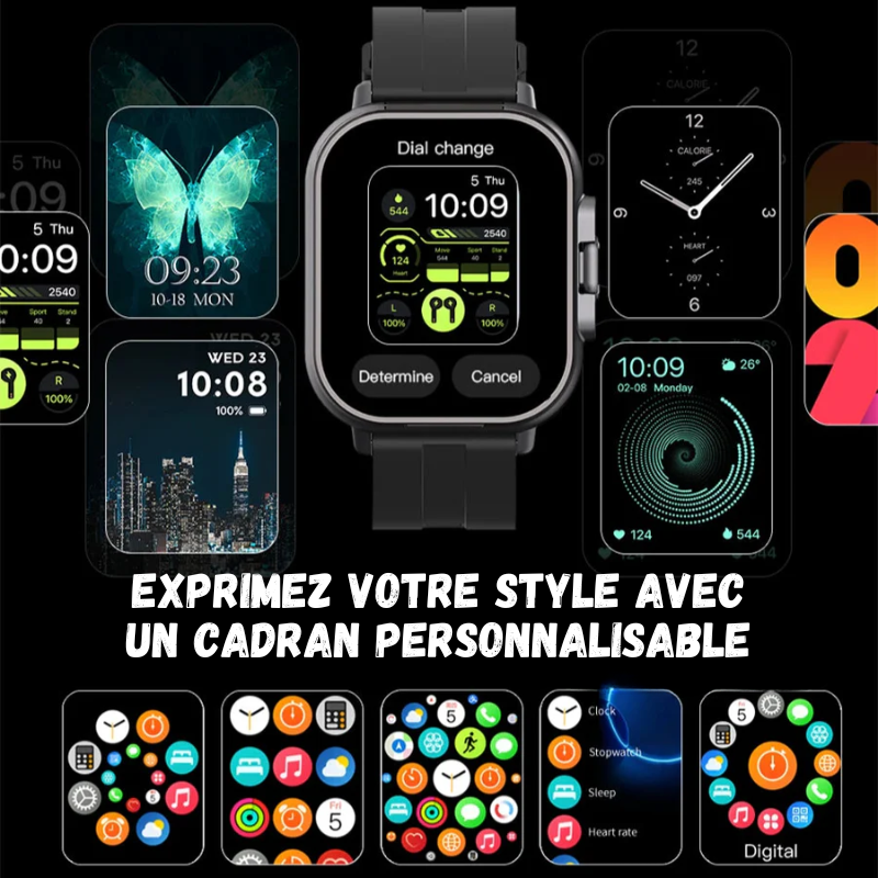 Montre intelligente connectée 2 en 1 avec écouteurs + Bracelet OFFERT