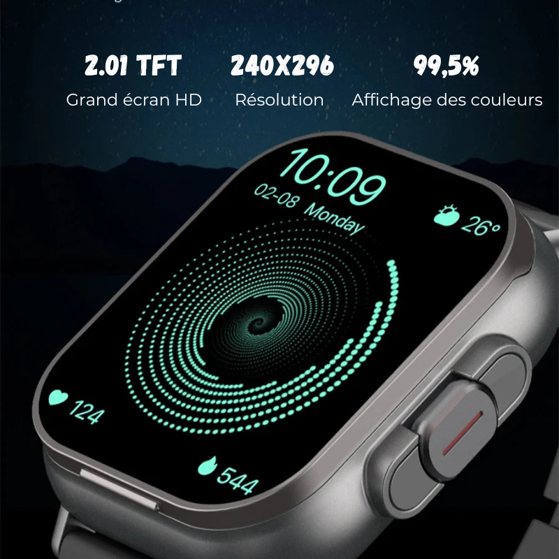 Montre intelligente connectée 2 en 1 avec écouteurs + Bracelet OFFERT