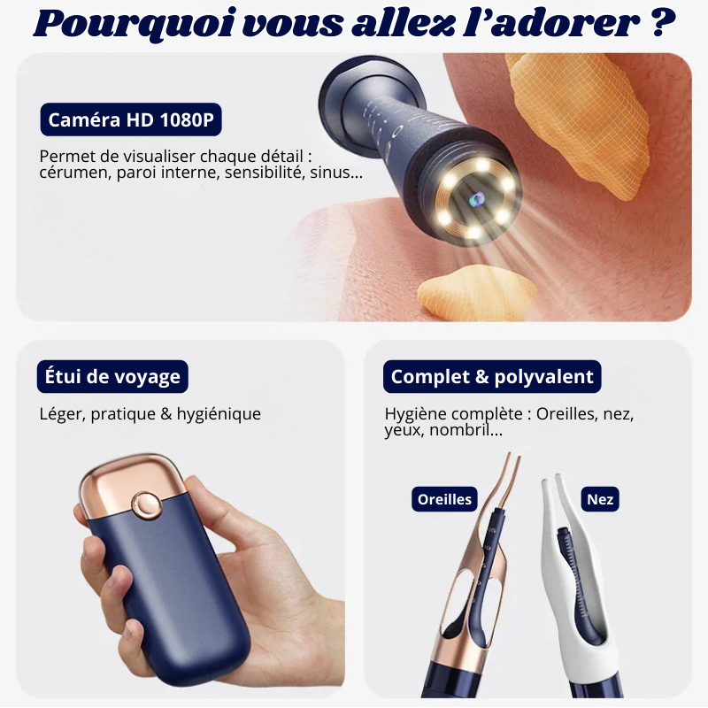 Nettoyeur 2 en 1 Oreilles & Nasal Connecté Intelligent