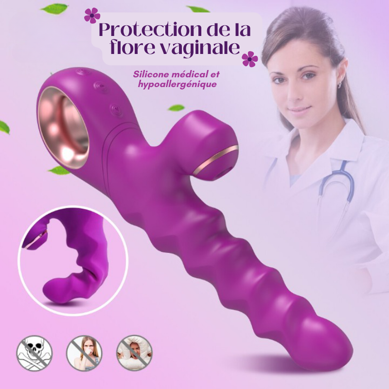 ON FIRE - Vibromasseur texturé chauffant 2 en 1