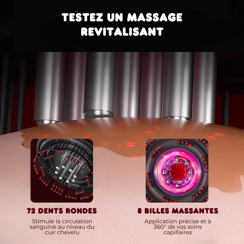 Peigne Thérapeutique Infrarouge Multifonctionnel - Massage du Cuir Chevelu