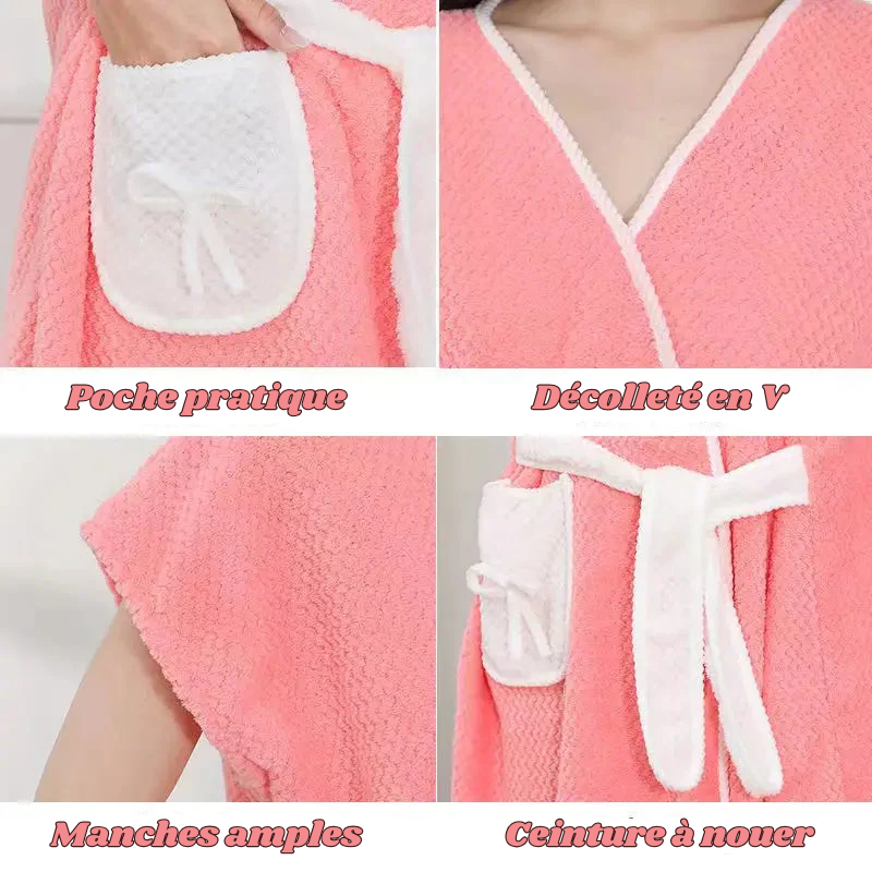 Peignoir de Bain en Microfibre Super Absorbante - Femme
