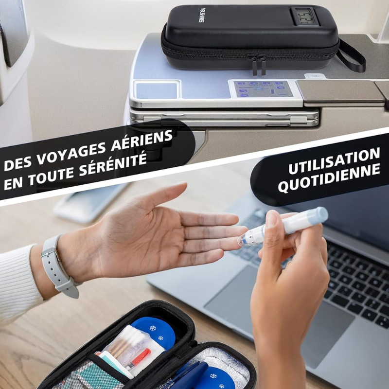 Pochette de Voyage Isotherme pour Insuline - Affichage Température