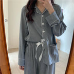 Pyjama Côtelé Chemise & Pantalon - Mi-Saison