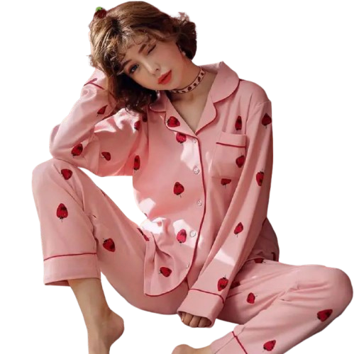 Pyjama Côtelé Chemise & Pantalon - Mi-Saison