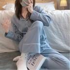 Pyjama Côtelé Chemise & Pantalon - Mi-Saison