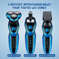 Rasoir Électrique 3-en-1 Étanche Rechargeable