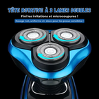 Rasoir Électrique 3-en-1 Étanche Rechargeable