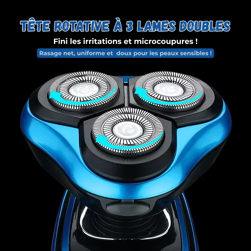 Rasoir Électrique 3-en-1 Étanche Rechargeable