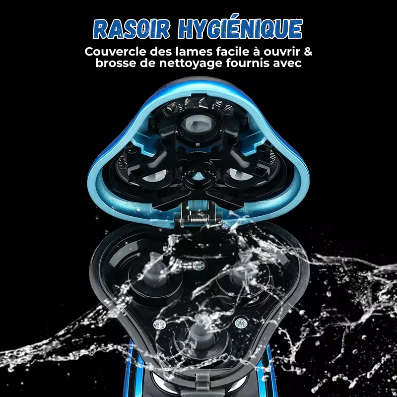 Rasoir Électrique 3-en-1 Étanche Rechargeable