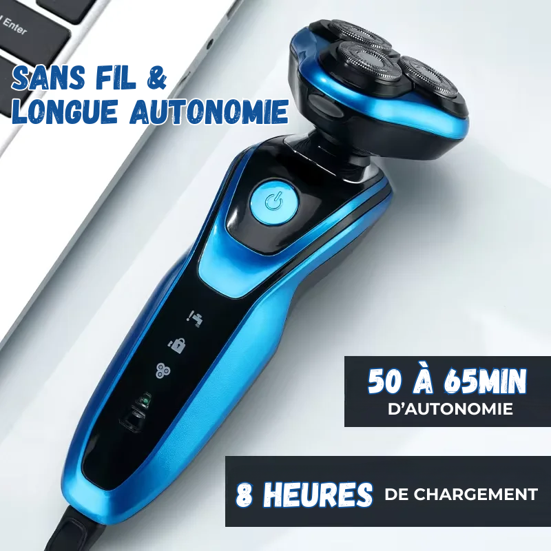 Rasoir Électrique 3-en-1 Étanche Rechargeable