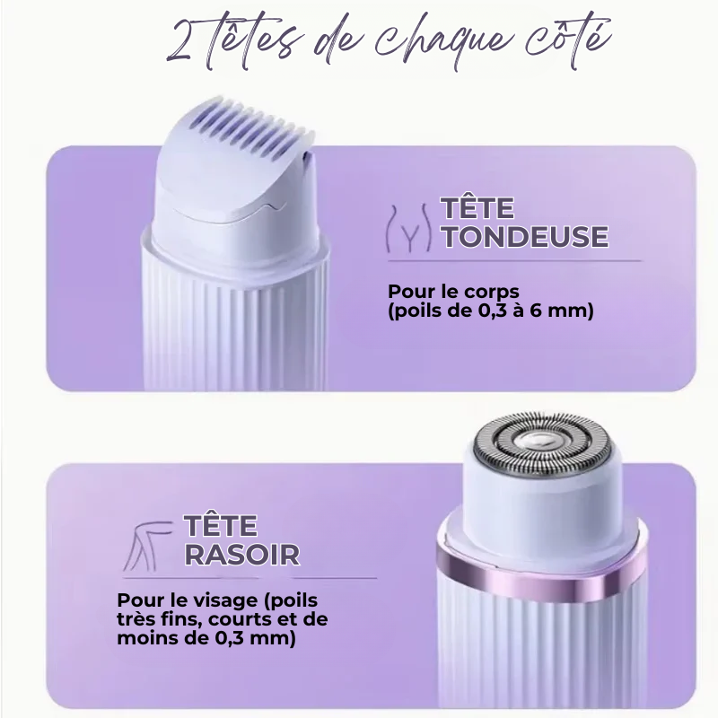 Rasoir Électrique Femme 2-en-1 Zones Sensibles