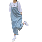 Robe Salopette en Jean Longue avec Poche Avant