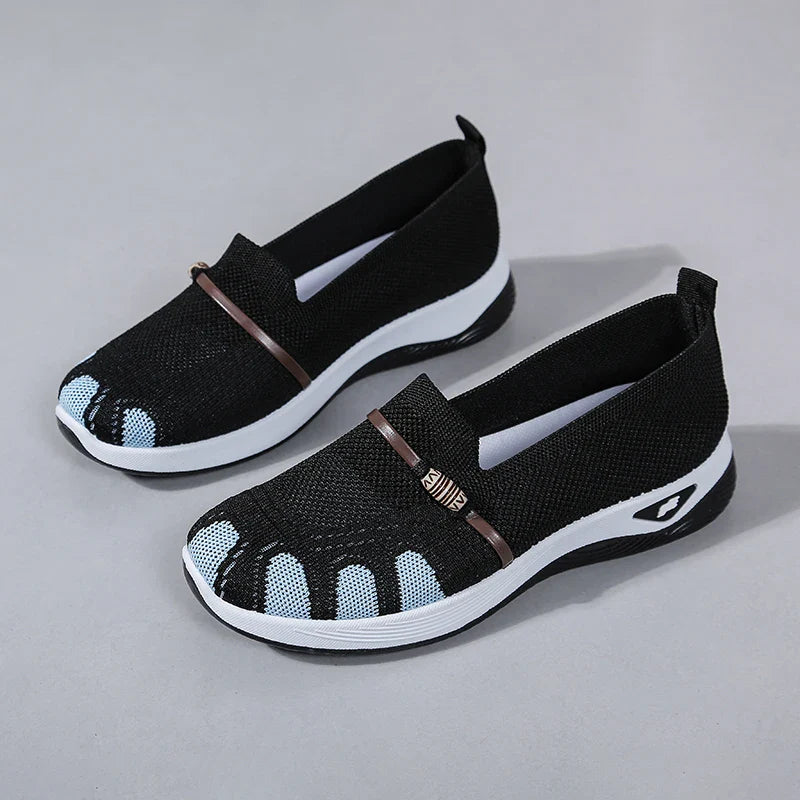 Chaussures Slip-On de Marche à Enfiler en Marille Respirante