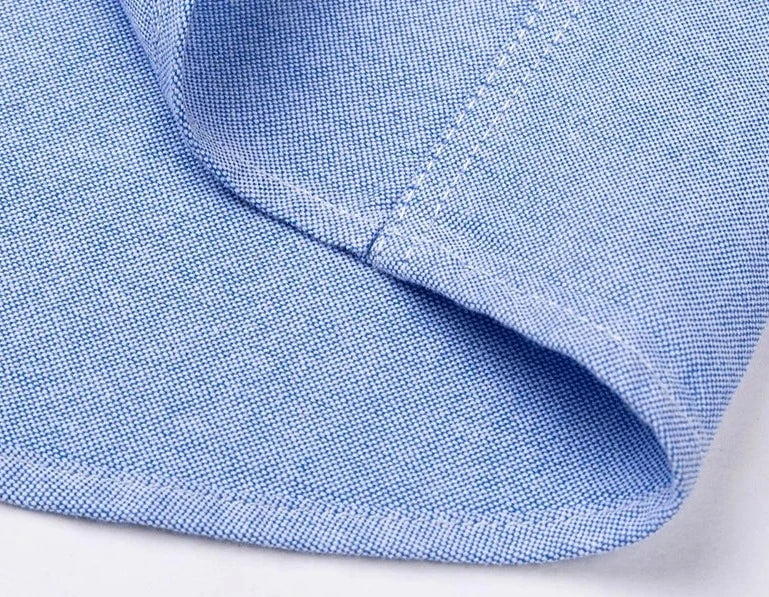 Chemise type Oxford en coton à manches longues pour homme