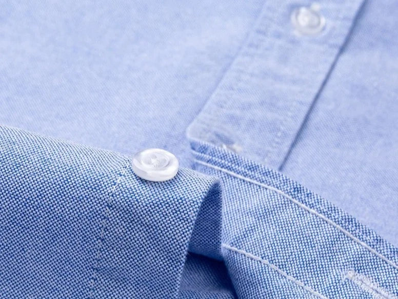 Chemise type Oxford en coton à manches longues pour homme