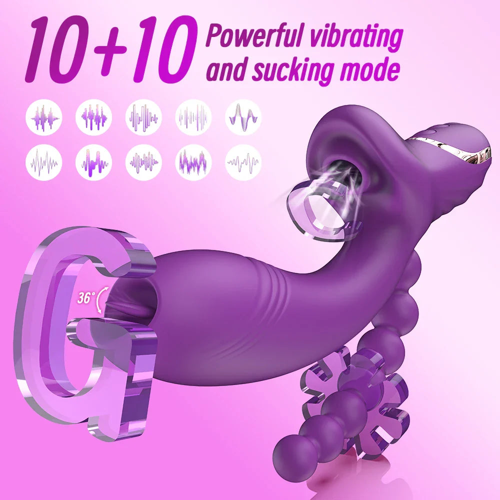 Euphoria - Stimulateur Féminin 3-en-1 avec Succion, Vibration et Stimulation Ciblée