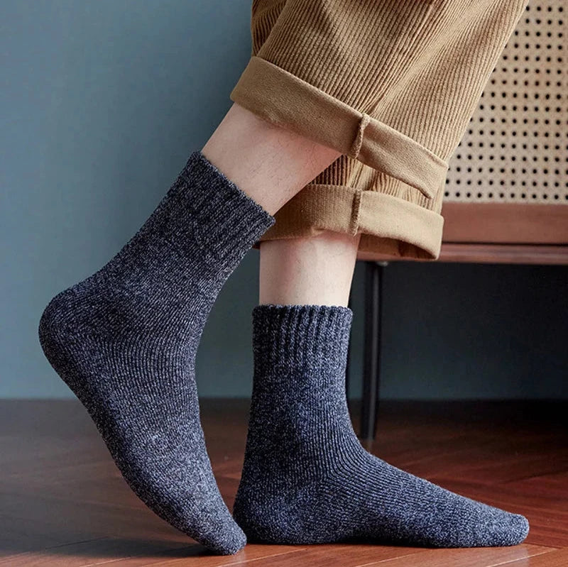 5 Paires de Chaussettes en laine mérinos Chaudes et confortables