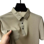 Polo Homme Texturé Jacquard Manches Courtes Respirant