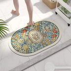 Tapis de Bain Antidérapant à Séchage Ultra-Rapide - Design Floral Élégant