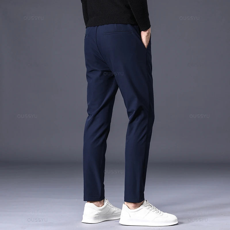 Pantalon élégant d'hiver avec doublure en polaire ultra-chaude pour Homme