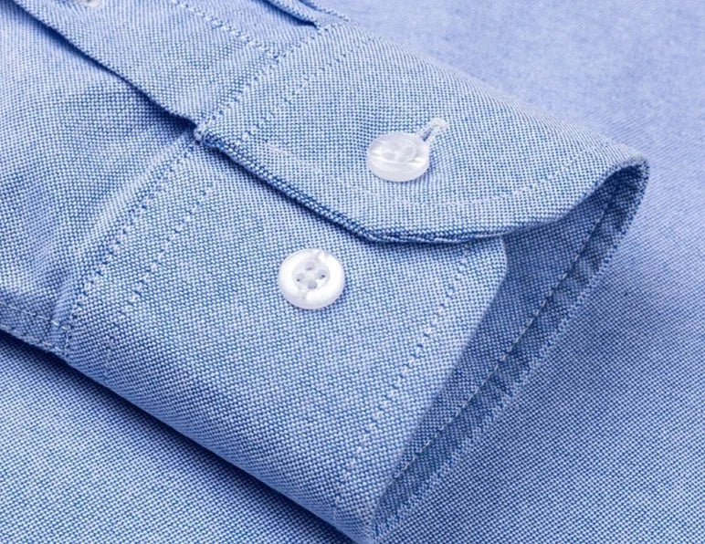 Chemise type Oxford en coton à manches longues pour homme