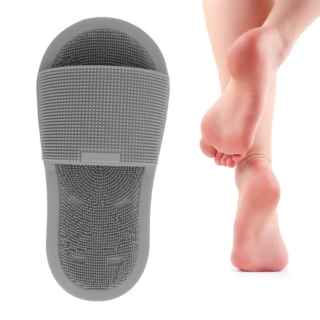 Pantoufle Lave-Pieds en Silicone – Brosse de Massage Exfoliante Antidérapante pour Douche