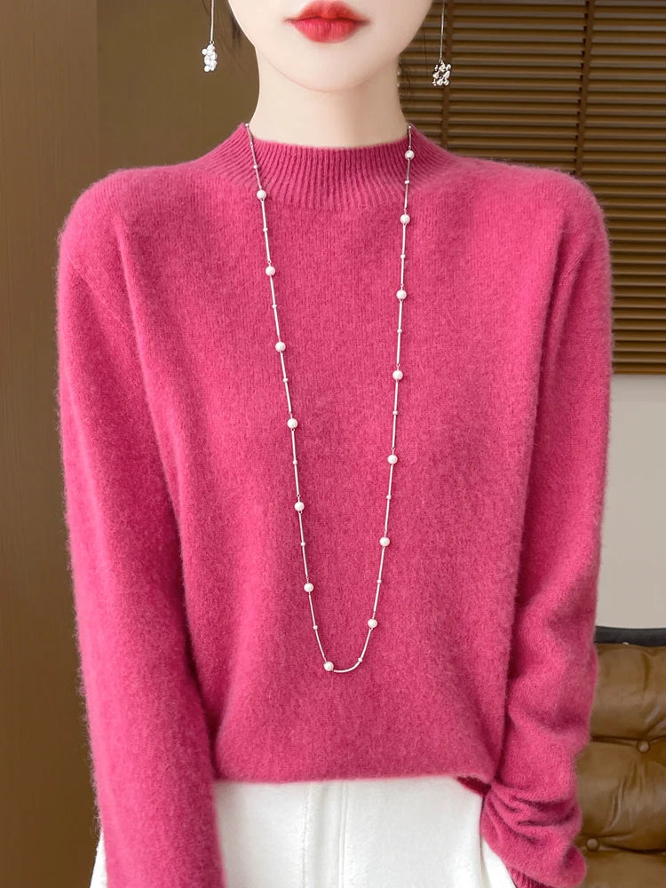 Pull à Col Cheminé 100% Laine Mérinos - 14 Couleurs