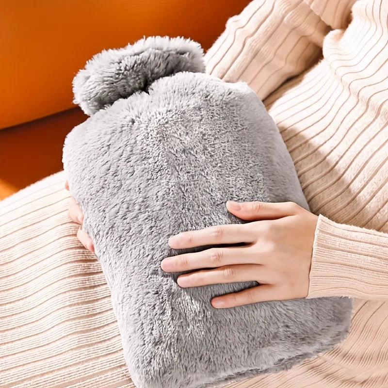 Bouillotte à Eau en Peluche Douce 1L/2L
