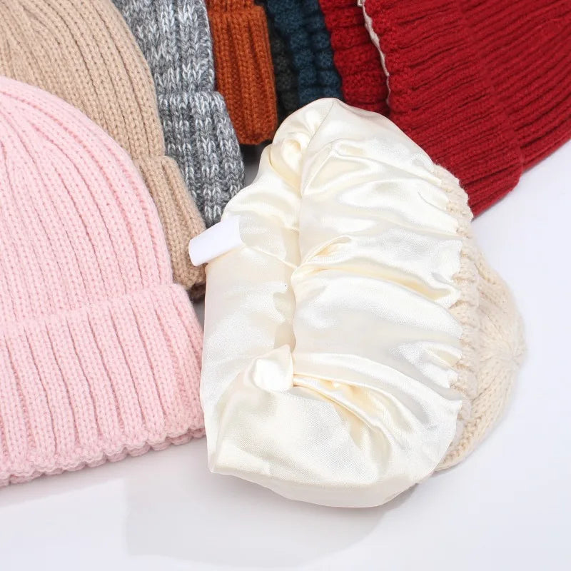 Bonnet Mixte Doublure en Satin - Prenez soin de vos Cheveux