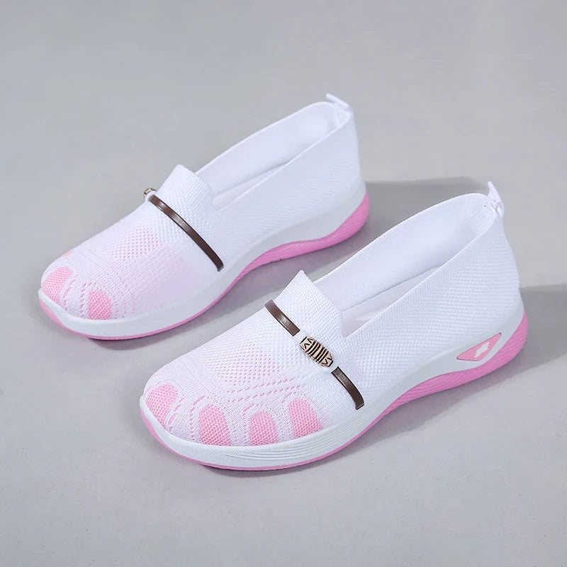 Chaussures Slip-On de Marche à Enfiler en Marille Respirante