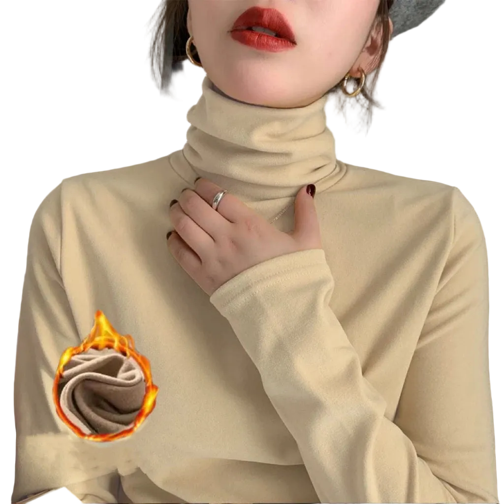 Col Roulé Thermique avec Doublure Polaire - Femme