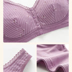 Soutien-gorge 100% Coton avec fleurs - Fermeture avant