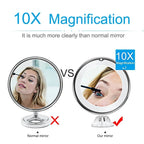Miroir Grossissant 10x Ajustable à LED)