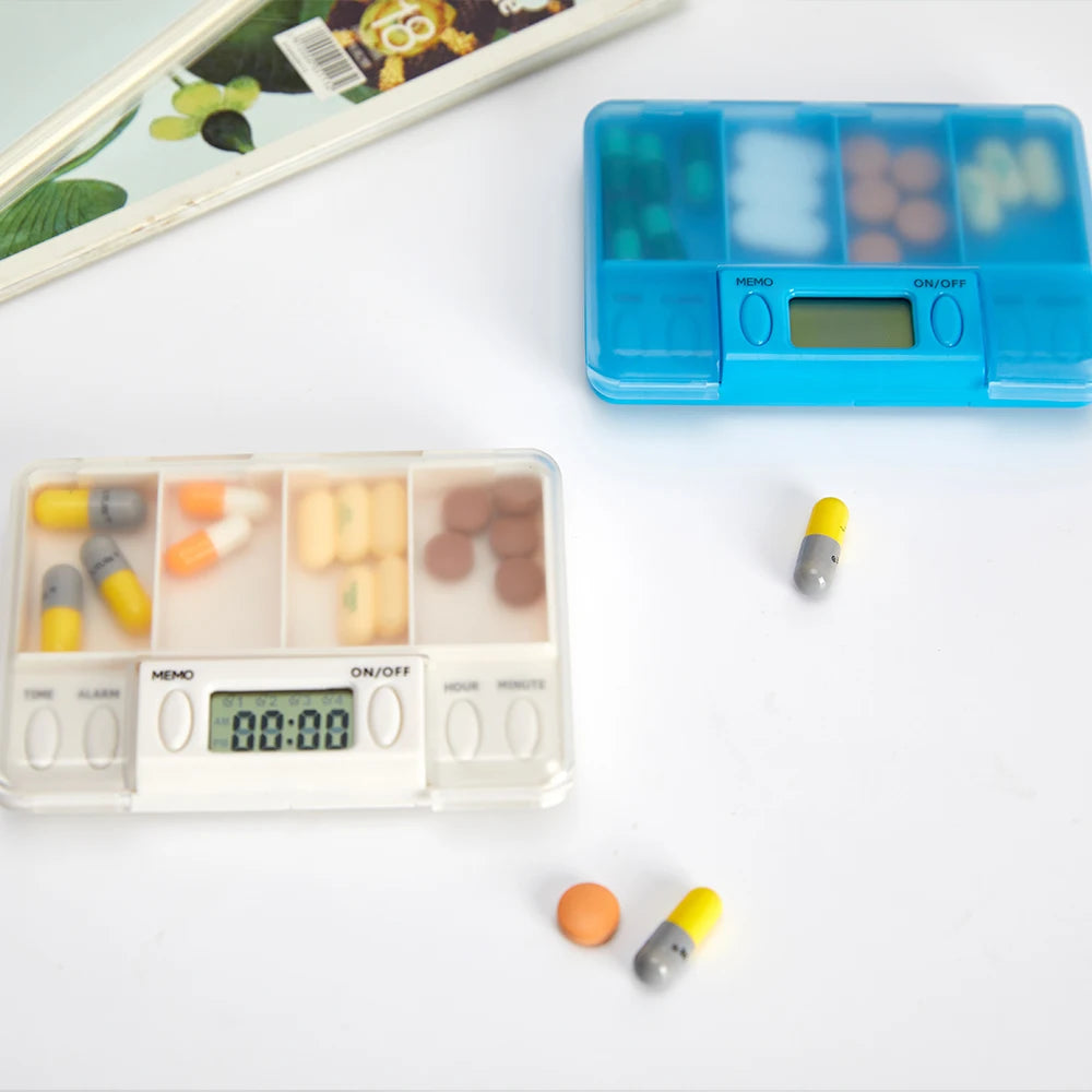 Pilulier avec Alarme Sonore à 4 Compartiments